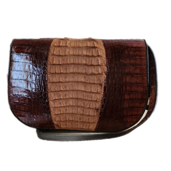 VINTAGE GENUINE CROCODILE LEATHER CROSSBODY BAG & MATCHING WALLET SET NWOT - Picture 12 of 14